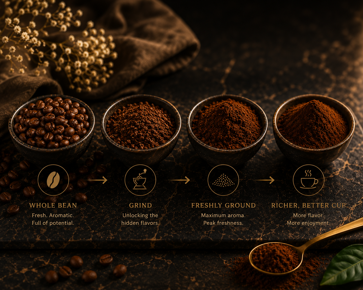 Why Grinding Your Coffee Beans Fresh Makes All the Difference  By Kainos Grounds
