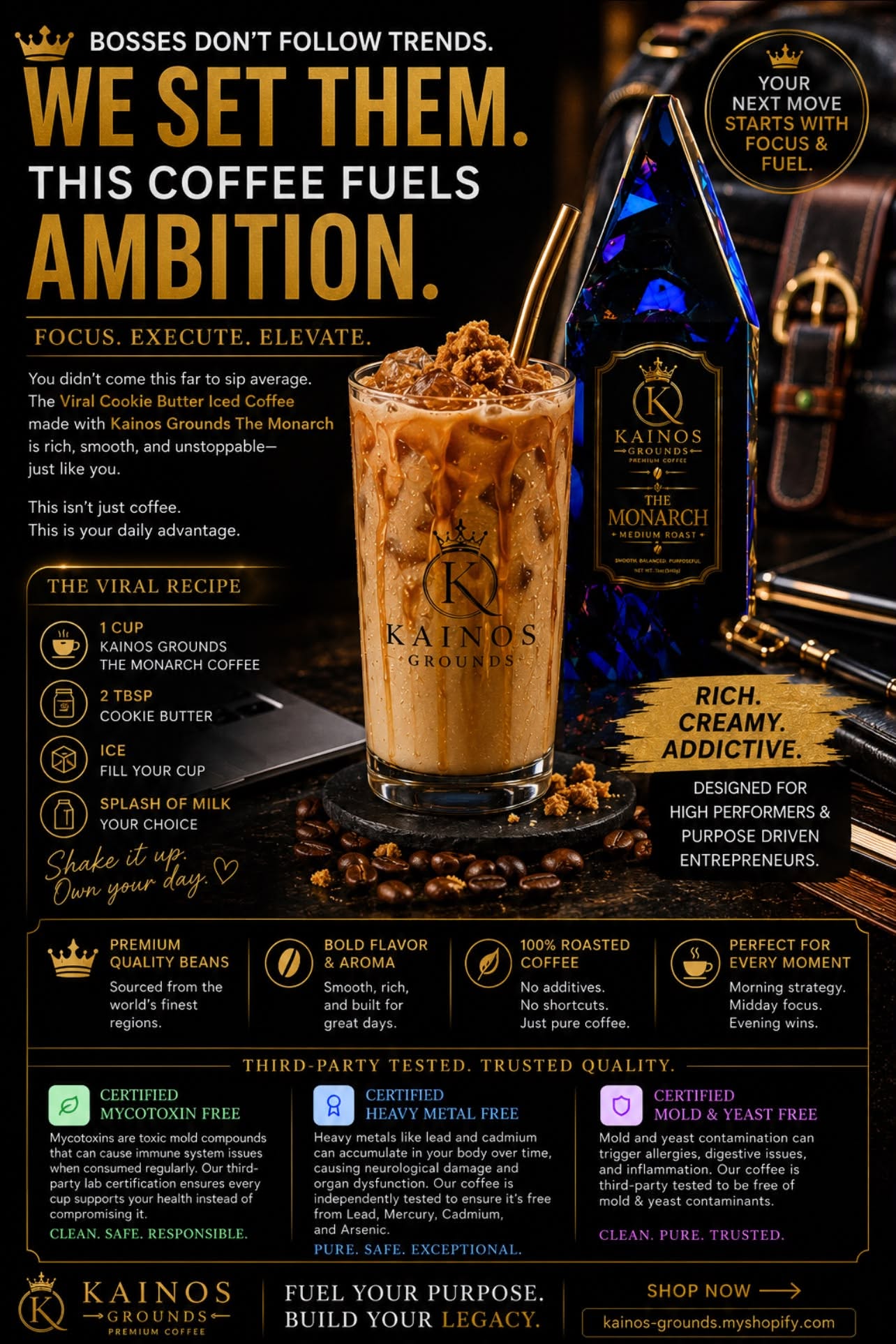The Monarch | Premium Medium Roast Coffee (Ground) | Kainos Grounds